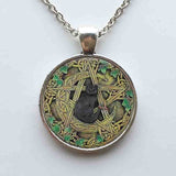 Wholesale Glass Dome Pendant Black Cat Wicca Pendant Necklace Pentagram Wiccan Jewelry Charm