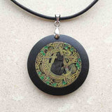 Wholesale Glass Dome Pendant Black Cat Wicca Pendant Necklace Pentagram Wiccan Jewelry Charm