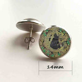 Wholesale Glass Dome Pendant Black Cat Wicca Pendant Necklace Pentagram Wiccan Jewelry Charm