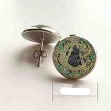 Wholesale Glass Dome Pendant Black Cat Wicca Pendant Necklace Pentagram Wiccan Jewelry Charm