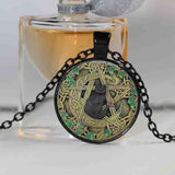 Wholesale Glass Dome Pendant Black Cat Wicca Pendant Necklace Pentagram Wiccan Jewelry Charm