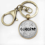 Wiccan Coexist Necklace Love Wicca jewelry Glass Dome Pendant Necklace