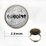 Wiccan Coexist Necklace Love Wicca jewelry Glass Dome Pendant Necklace