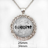 Wiccan Coexist Necklace Love Wicca jewelry Glass Dome Pendant Necklace