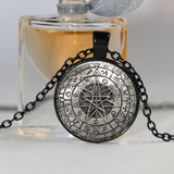 Wholesale Glass Dome Zodiac Wicca Pendant Necklace Pentagram Wiccan Jewelry Charm