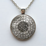 Wholesale Glass Dome Zodiac Wicca Pendant Necklace Pentagram Wiccan Jewelry Charm