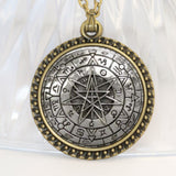 Wholesale Glass Dome Zodiac Wicca Pendant Necklace Pentagram Wiccan Jewelry Charm