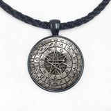 Wholesale Glass Dome Zodiac Wicca Pendant Necklace Pentagram Wiccan Jewelry Charm