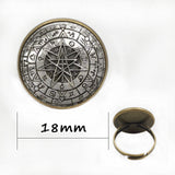 Wholesale Glass Dome Zodiac Wicca Pendant Necklace Pentagram Wiccan Jewelry Charm