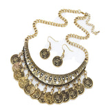 Vintage Chokers Necklaces Fashion Ethnic Carved Coins Nice Necklaces&Earrings GD
