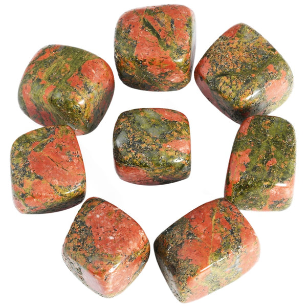 SUNYIK 1lb (460g) Unakite Tumbled Polished Stones for Wicca Reiki Energy Healing Crystal