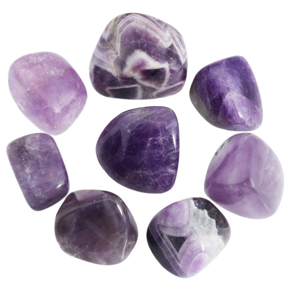 SUNYIK 1lb (460g) Purple Crystal Tumbled Polished Stones for Wicca Reiki Energy Healing Crystal