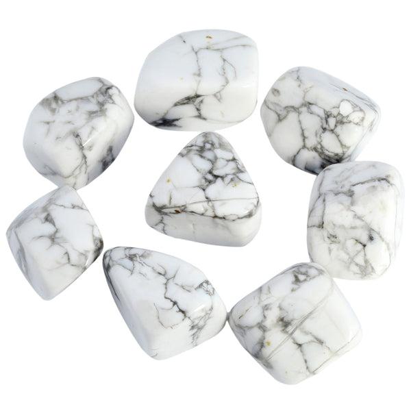 SUNYIK 1lb (460g) White Howlite Stone Tumbled Polished Stones for Wicca Reiki Energy Healing Crystal