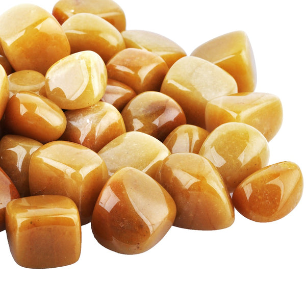 SUNYIK 1lb (460g) Yellow Stone Tumbled Polished Stones for Wicca Reiki Energy Healing Crystal